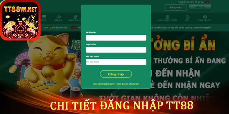 Hướng dẫn tri tiết các thao tác đăng nhập tt88 